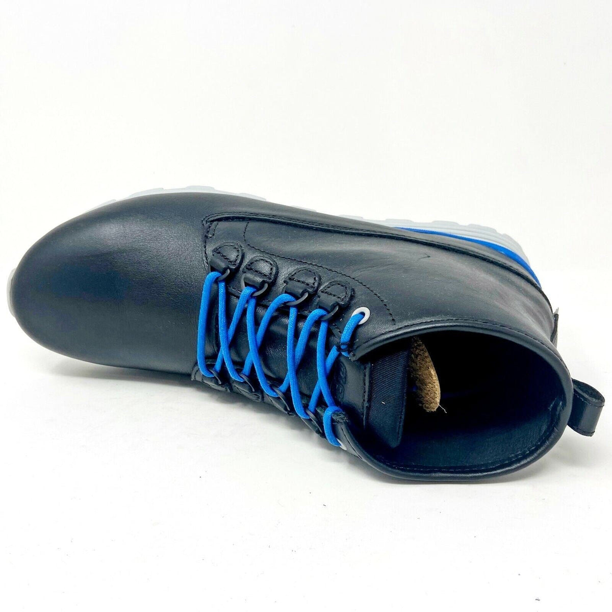 Clae Starks Black Leather Mens Premium Mid Comfort Casual Shoes Sneakers