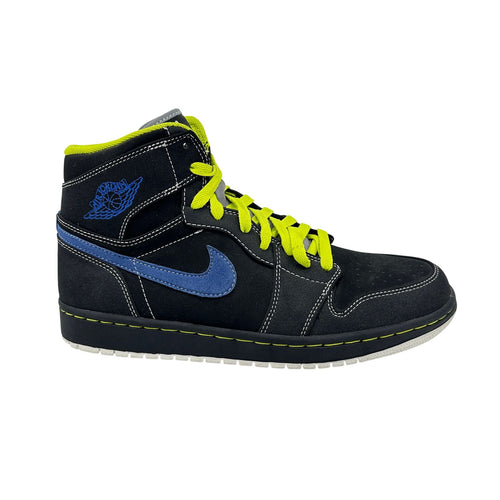Jordan 1 Retro High Black Cyber Sapphire Mens Athletic Sneaker