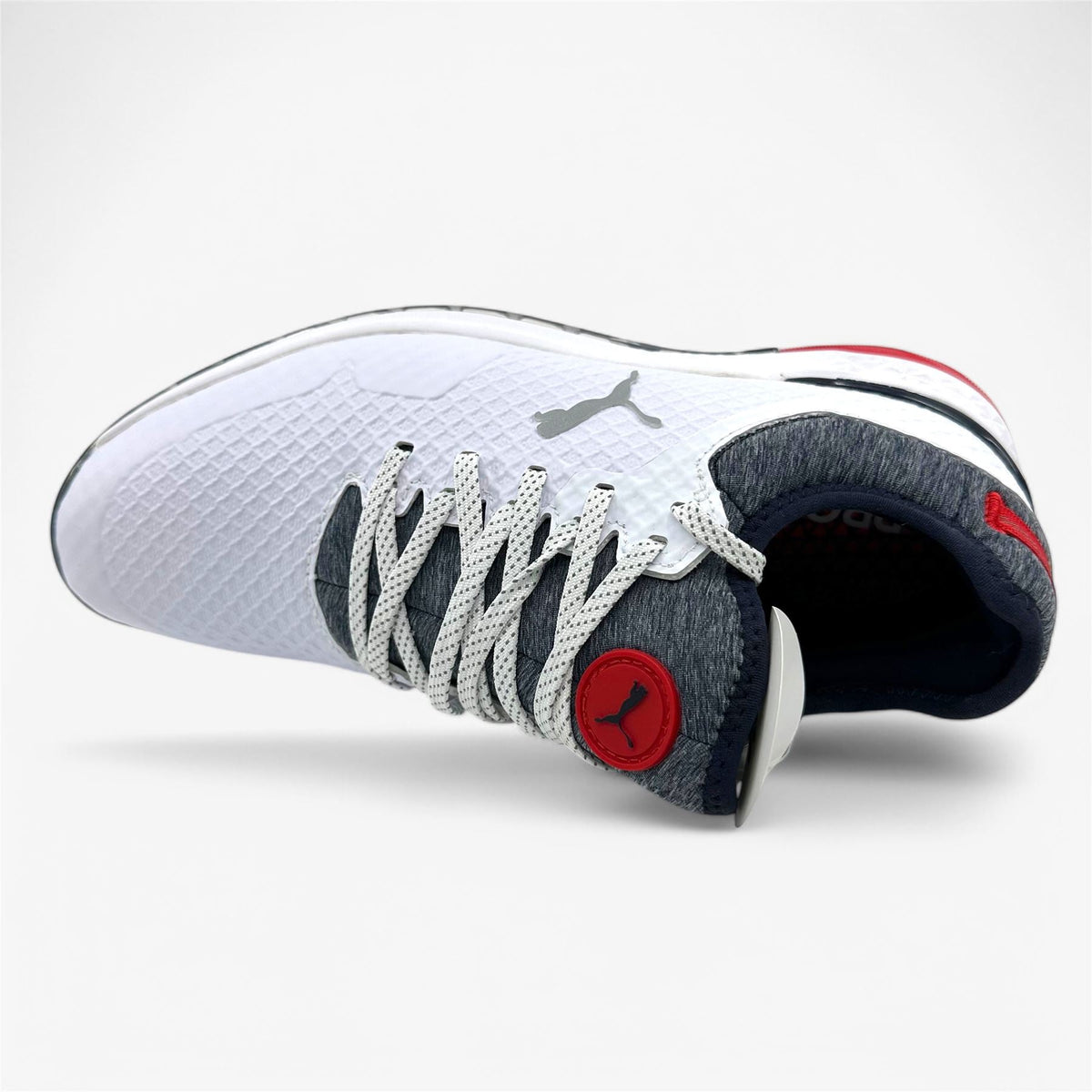 PUMA Proadapt Alphacat White Navy High Risk Red Mens Waterproof Golf Shoes