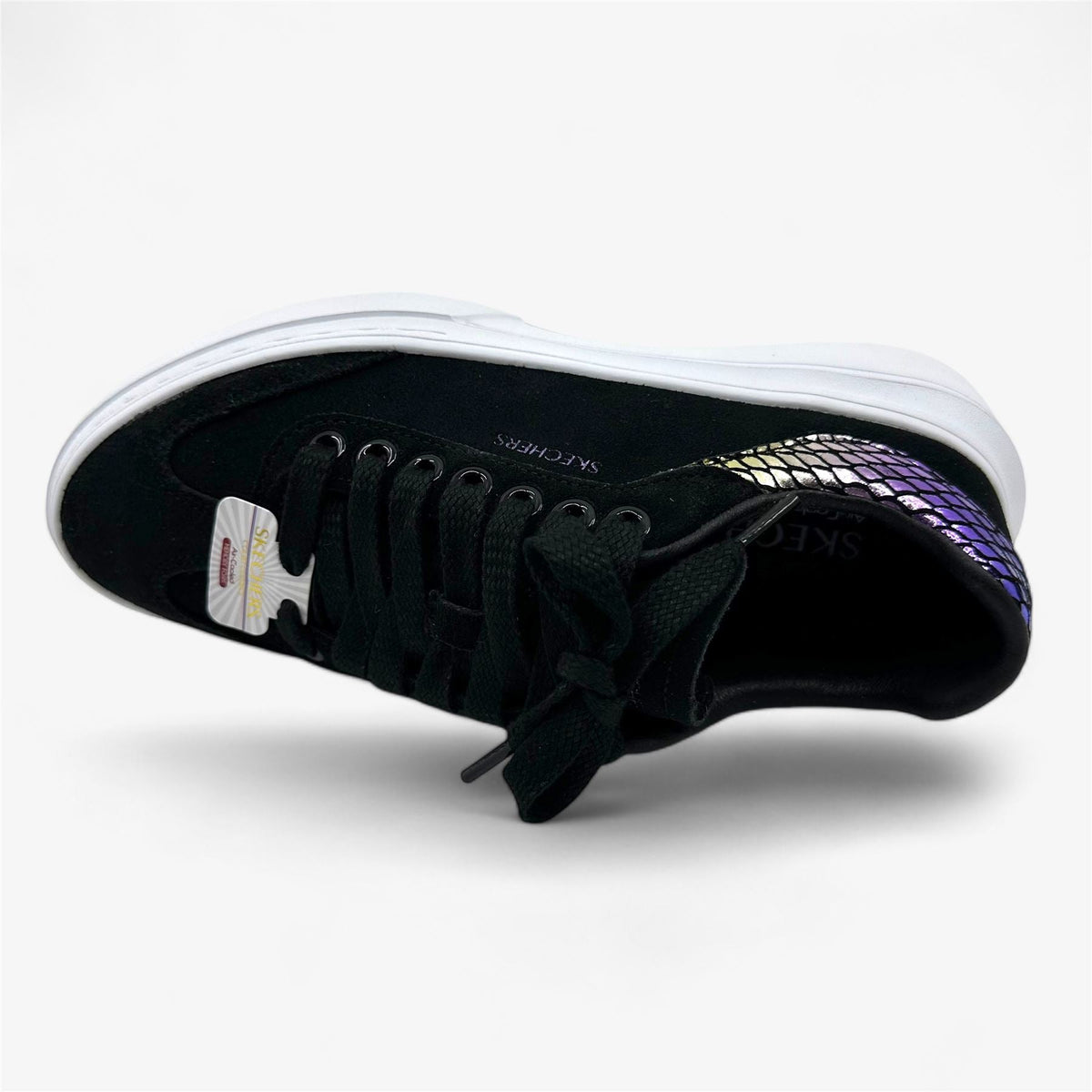 Skechers Cordova Classic Mirrored Brights Black Womens Athletic Sneaker