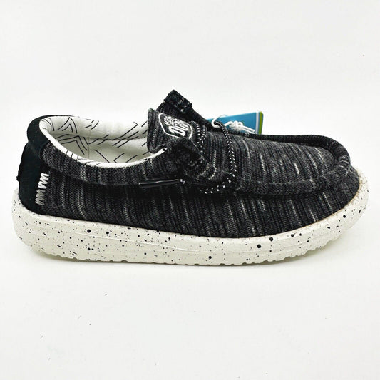 Hey Dude Wally Toddler Stretch Black Kids Youth Casual Shoes