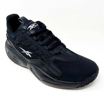 Reebok Solution Mid Black Silver Allen Iverson Mens Basketball Shoes Sneakers