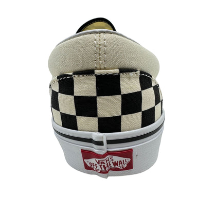 VANS Classic Slip On Checkerboard Black White Mens Wide Athletic Sneaker