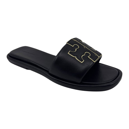 Tory Burch Double T Sport Slide Perfect Black Womens Nappa Leather Slide