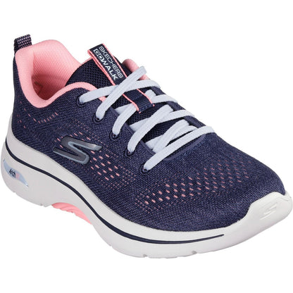 Women's Wide Fit Skechers 125311 Go Walk Arch Fit 2.0 Vivid Trainers
