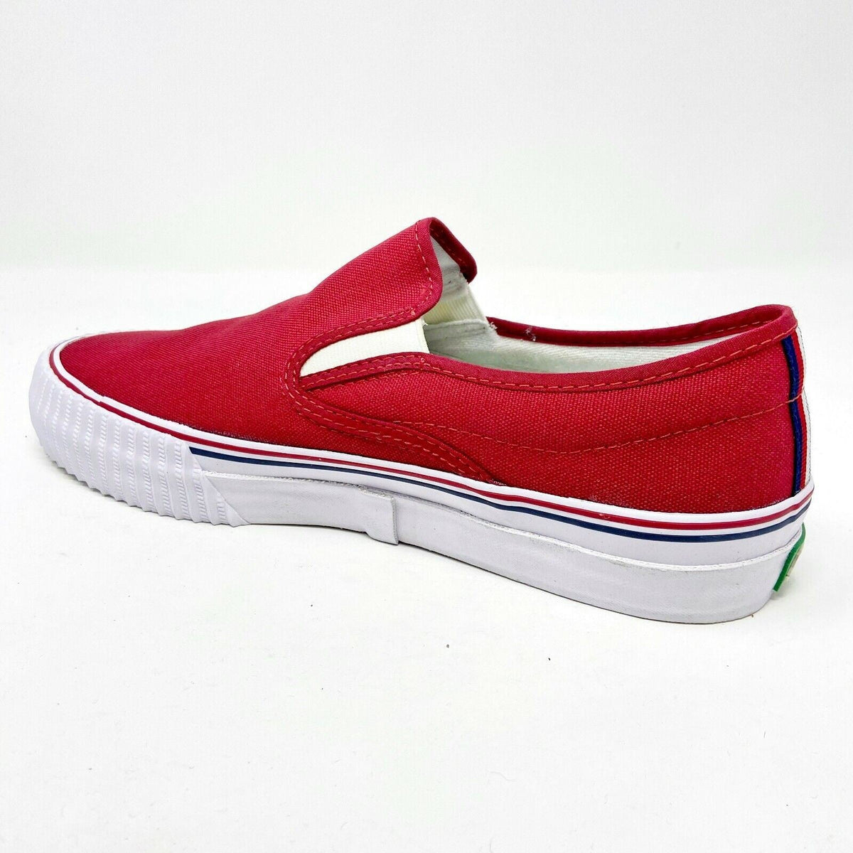 PF Flyer Center Slip On Red White Womens Shoes Casual Sneakers PM12OS2J