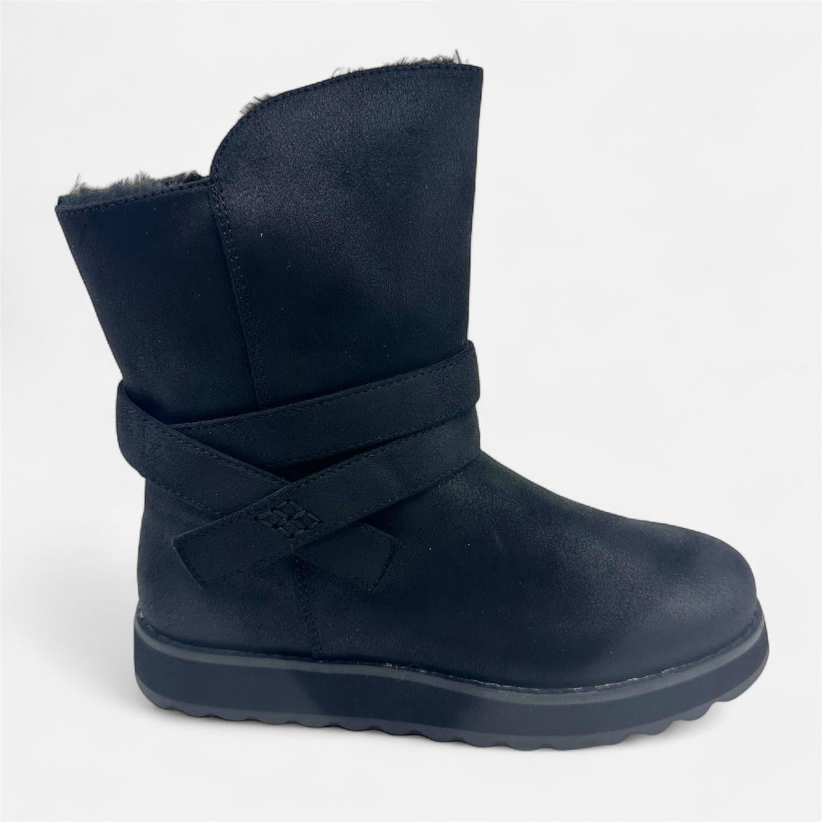 Skechers Keepsakes 2.0 Pikes Peak Black Womens Size 5 Scotchgard Shearling Style