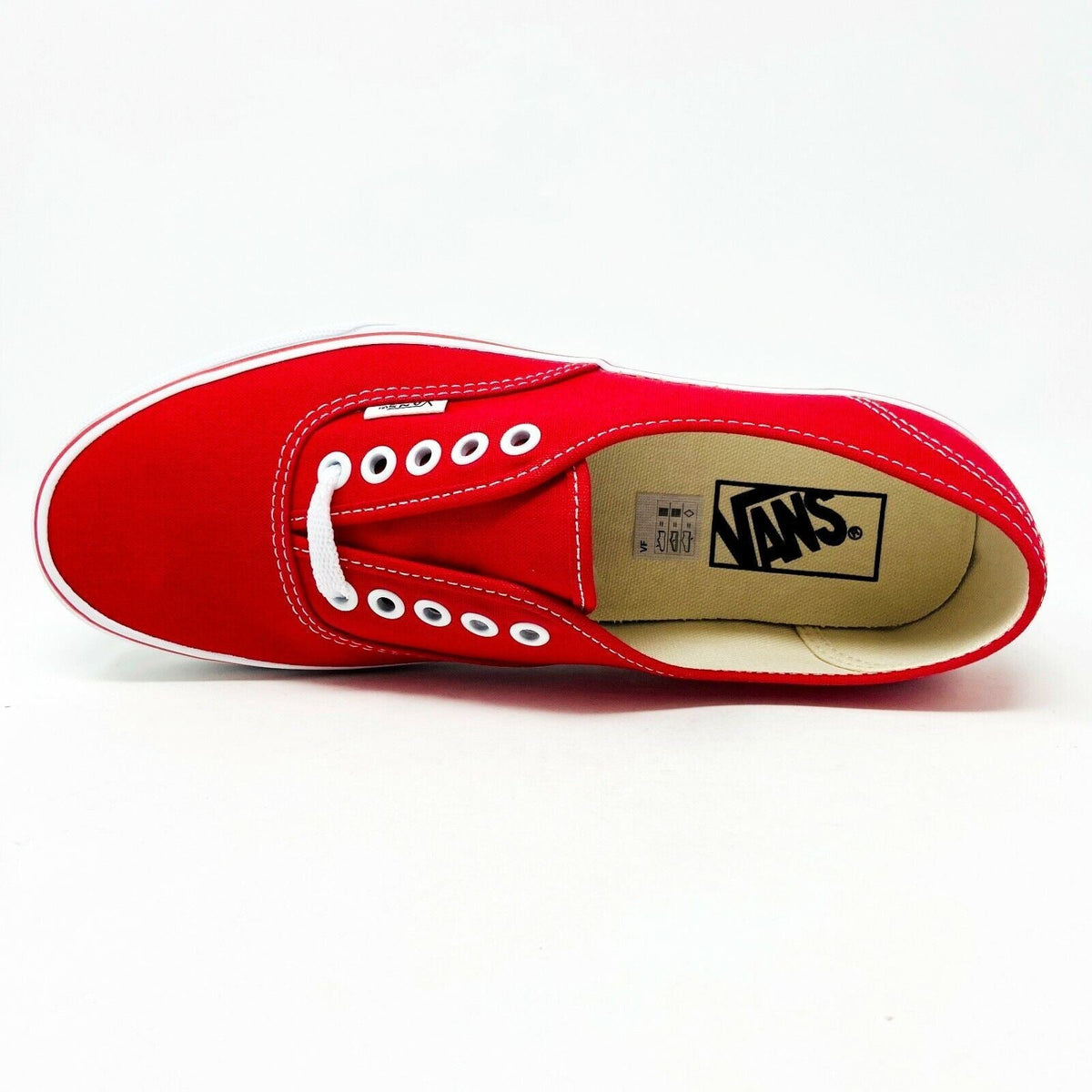 Vans Authentic True Red White Womens Original Classic Canvas Sneakers