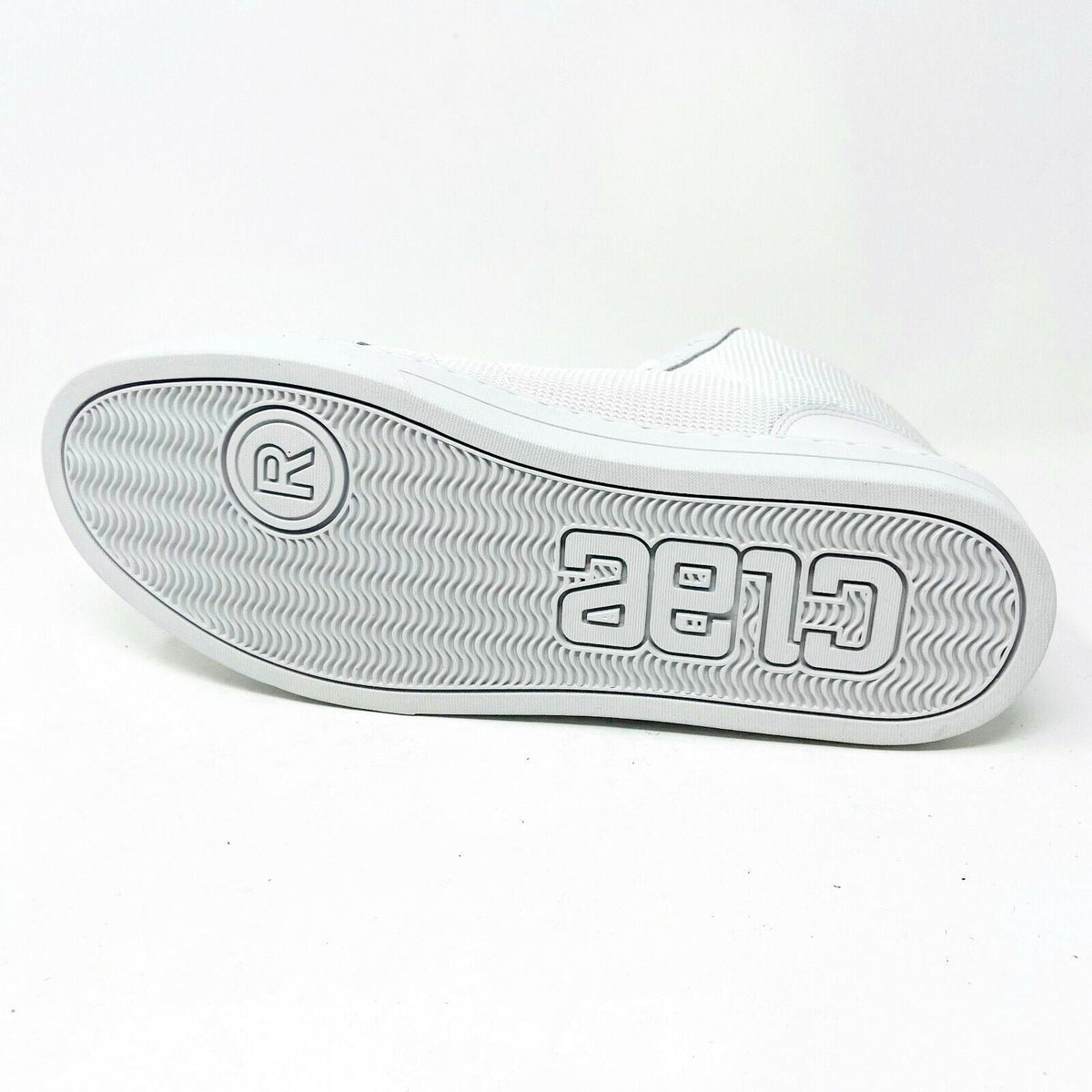 Clae Russell 07 White Tumbled Leather Mesh Mens Casual Sneakers