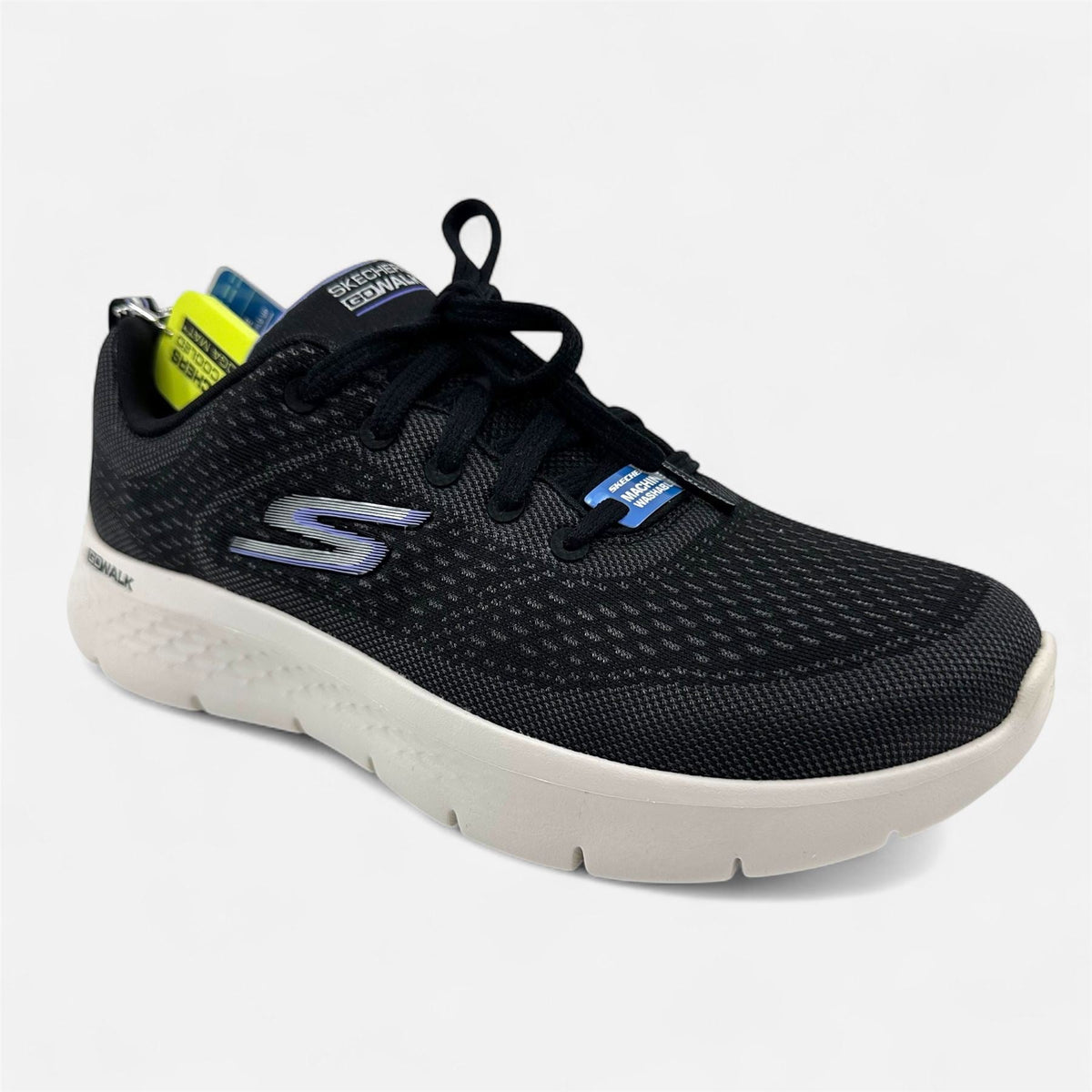 Skechers Go Walk Flex Kali Black Lavender Womens Athletic Ultra Go Sneaker