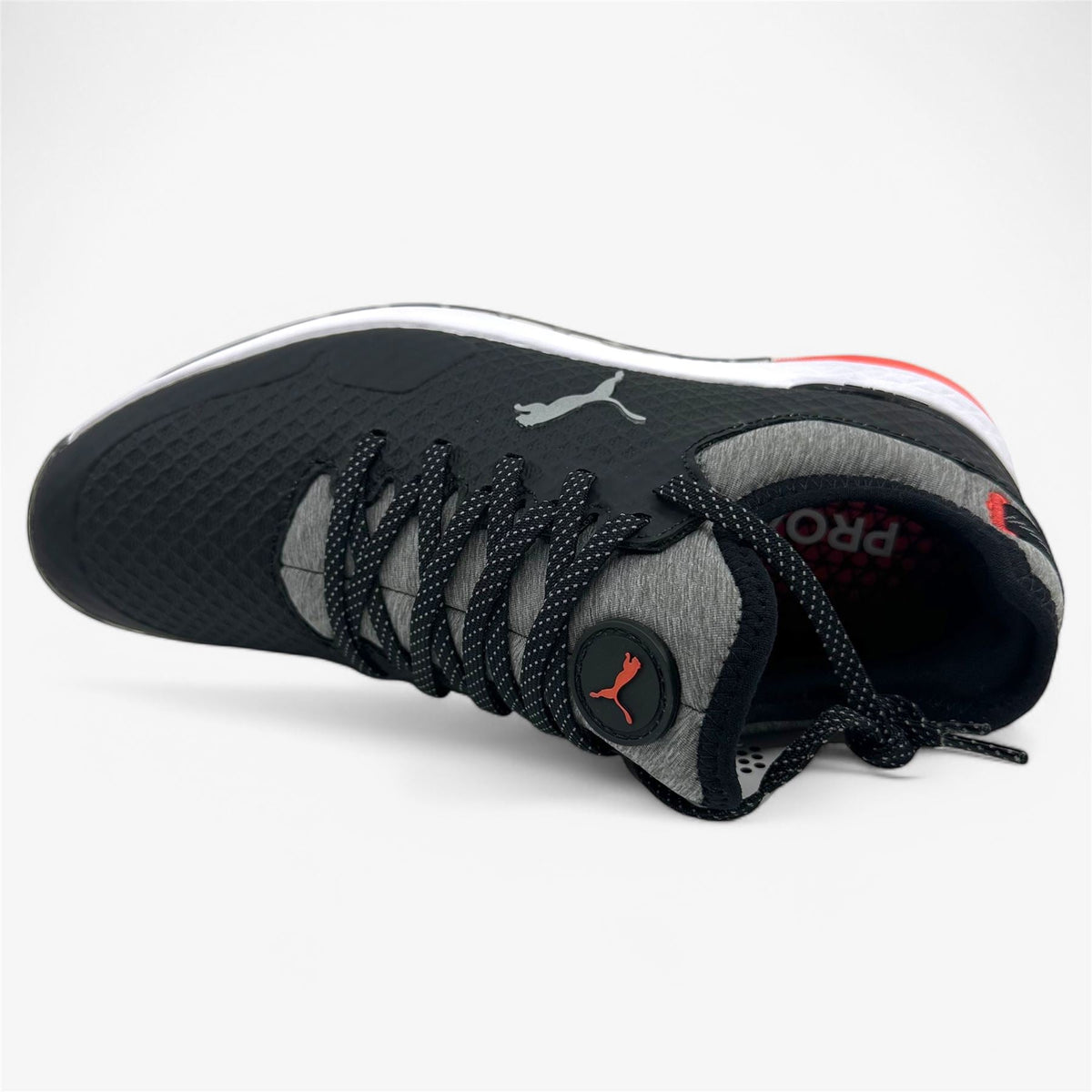 PUMA Proadapt Alphacat Black Silver Hot Coral Womens Waterproof Golf Shoes