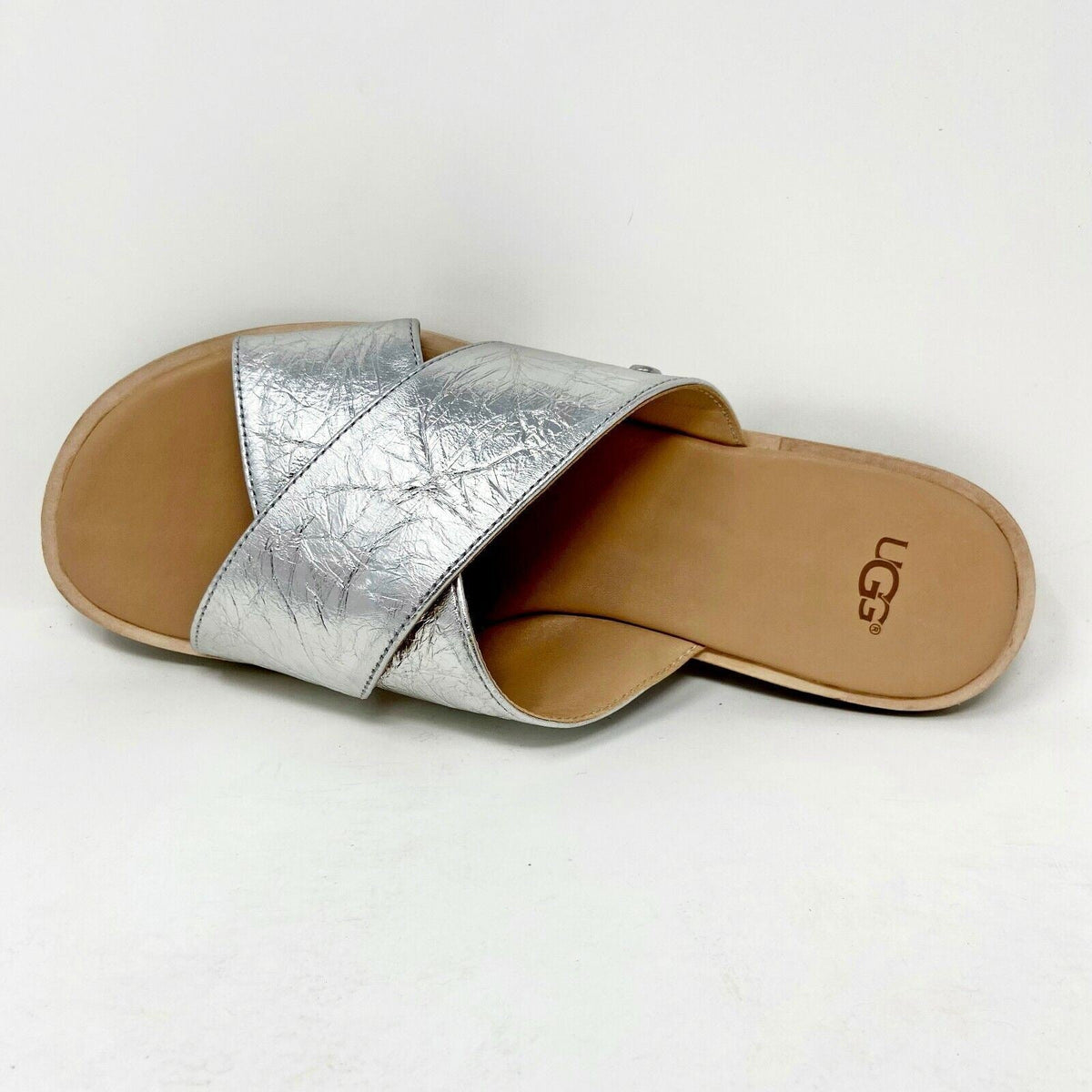 UGG Joni Metallic Silver Womens Casual Summer Sandals 1097209 SLVR