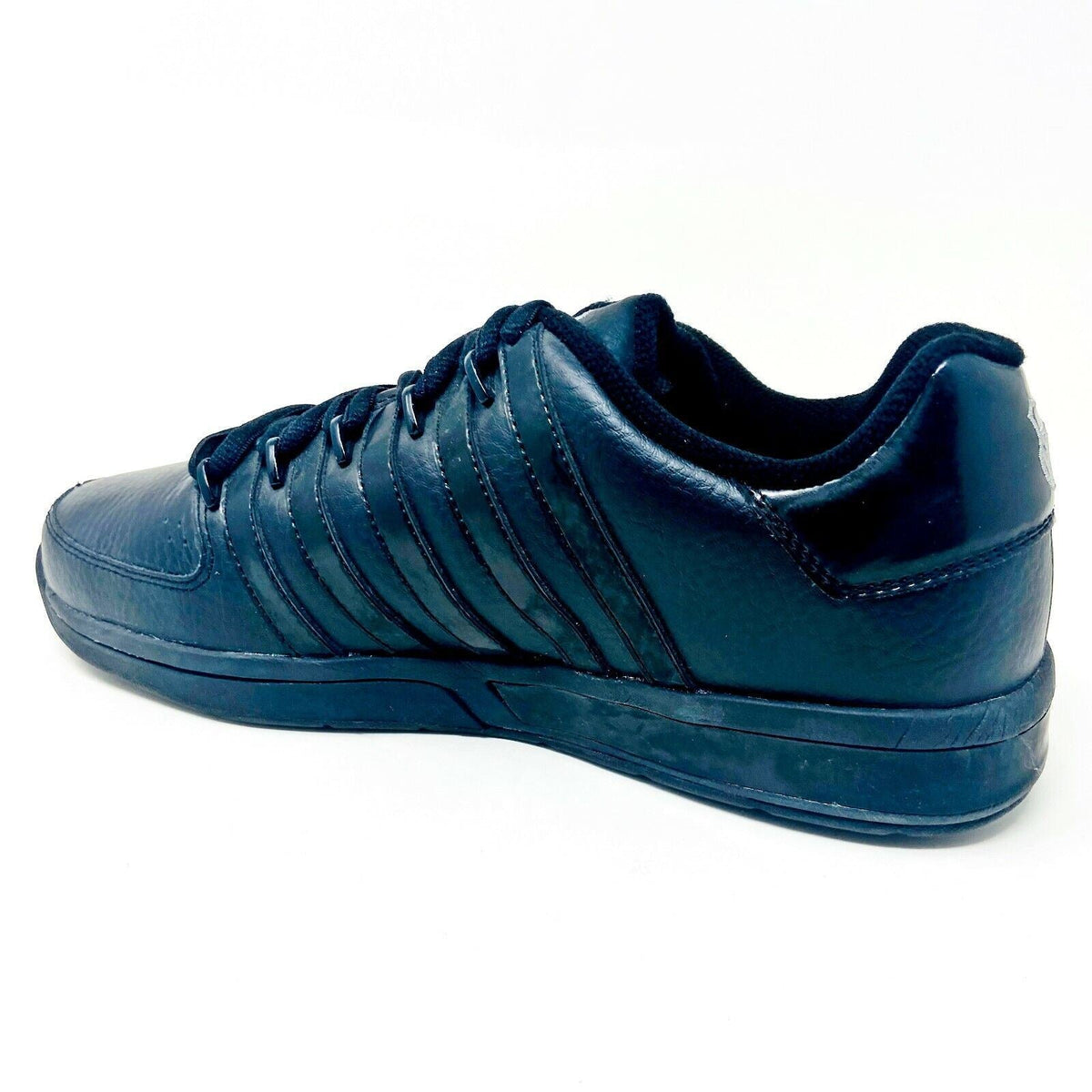 K-Swiss Ruttger Black Grey Mens Leather Casual Sneakers 02024006
