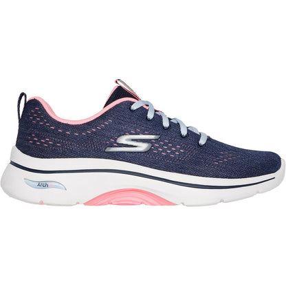 Women's Wide Fit Skechers 125311 Go Walk Arch Fit 2.0 Vivid Trainers
