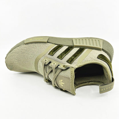 Adidas NMD R1 Orbit Green Velvet Womens Running Sneakers GY1321