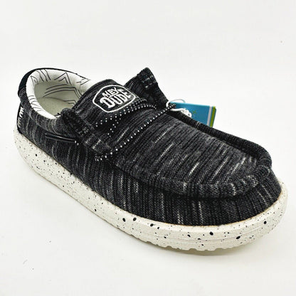 Hey Dude Wally Toddler Stretch Black Kids Youth Casual Shoes