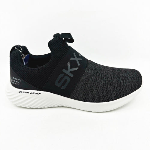 Skechers Bounder Bearko Black White Mens Slip On Sneakers