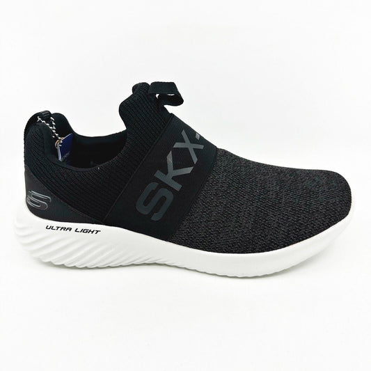 Skechers Bounder Bearko Black White Mens Slip On Sneakers