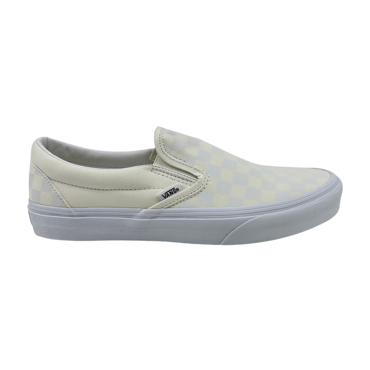 VANS Classic Slip On Checkerboard True White Womens Athletic Sneaker
