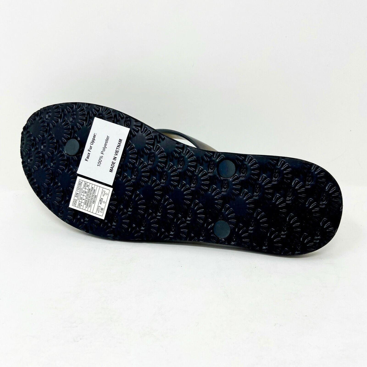 UGG Simi Fluff Manifesto Black Womens Flip Flop Sandals 1101562 BLK