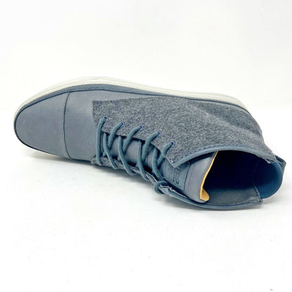 Clae Chambers Charcoal Leather Wool Mens Size 9.5 Premium Mid Casual Sneakers