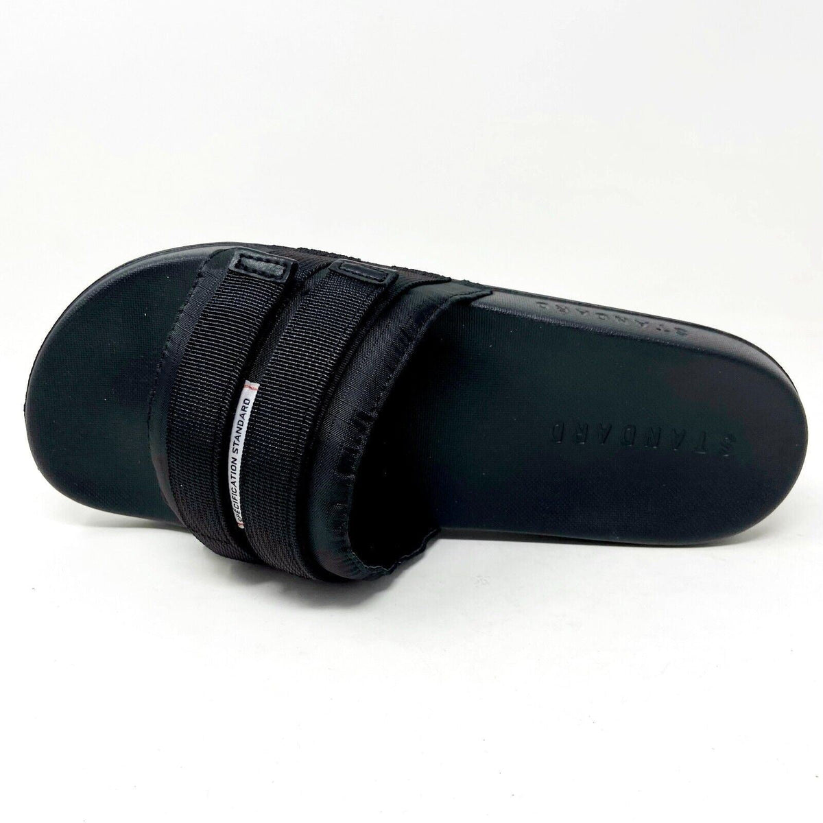 STNDRD Standard Los Angeles Monaco Double Strap Black Mens Slides Sandals
