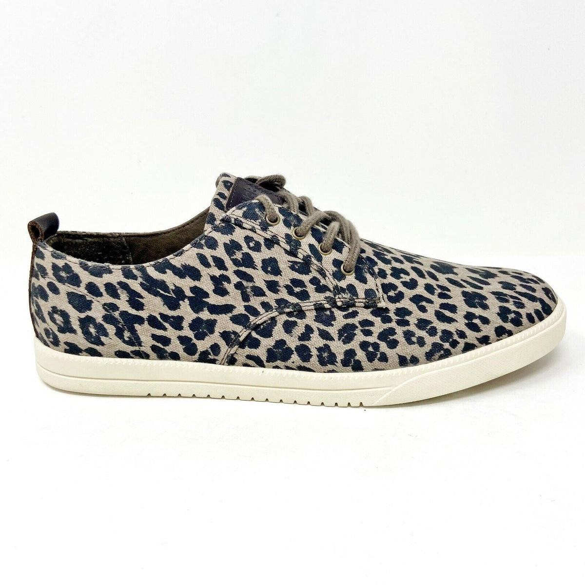 Clae Ellington Textile Umber Leopard Print Canvas Mens Casual Shoes Sneakers