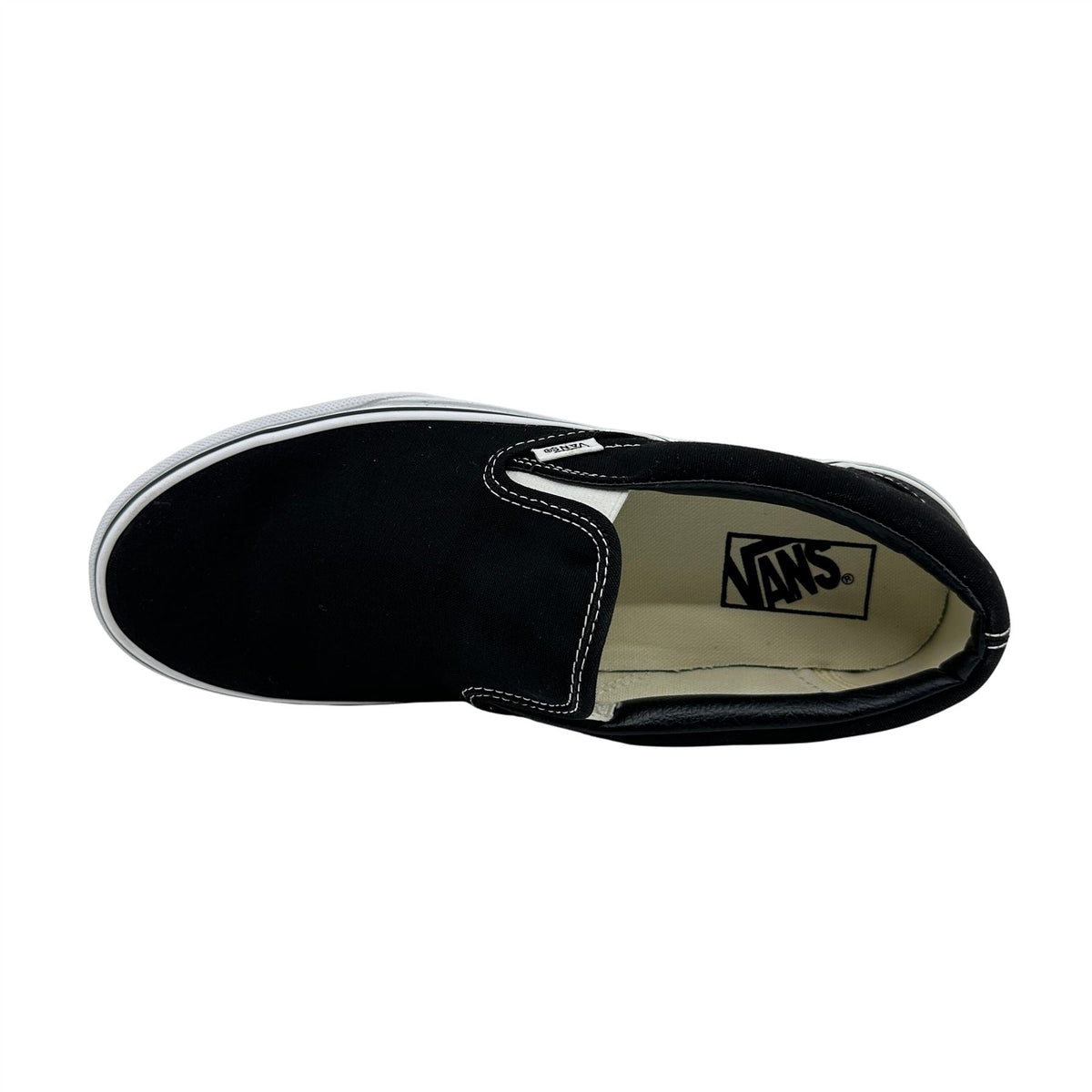 VANS Classic Slip On Black White Mens Athletic Sneaker