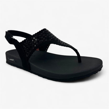 Skechers Arch Fit Meditation Pixie Black Womens Sandal Thong