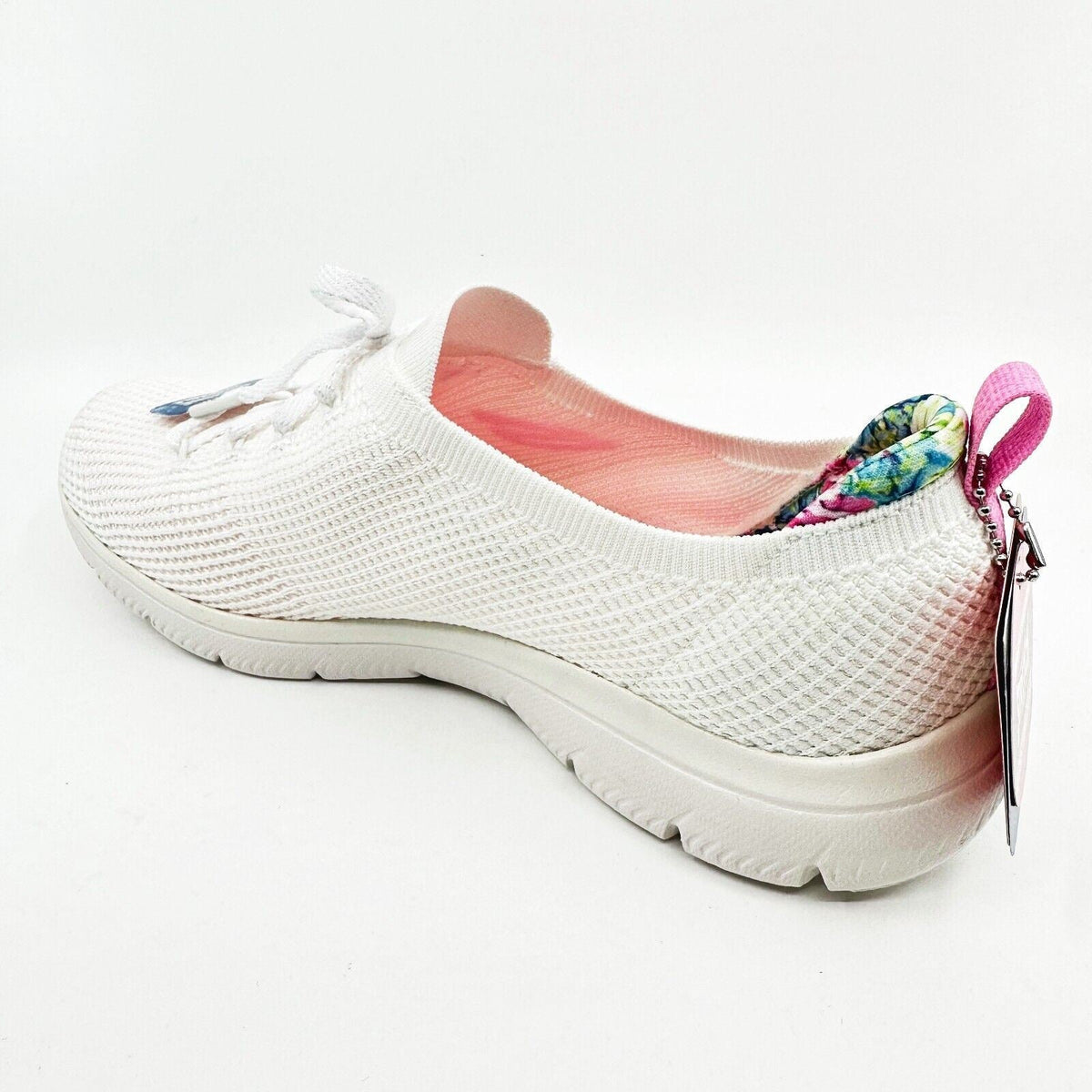 Skechers Summits Merry Garden White Womens Wide Athletic Slip In Shoes