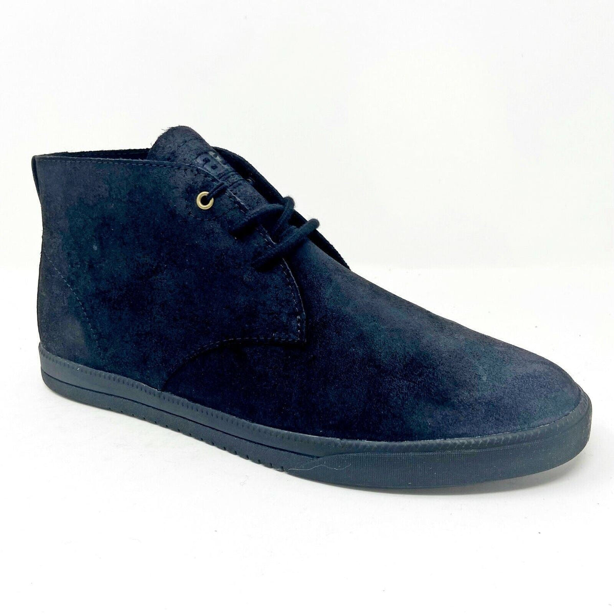 Clae Strayhorn Unlined Black Waxed Suede Mens Size 8 Premium Sneakers