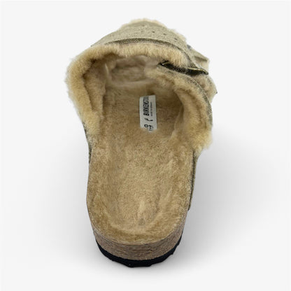 Birkenstock Arizona Shearling Taupe Womens Casual Soft Footbead Clog