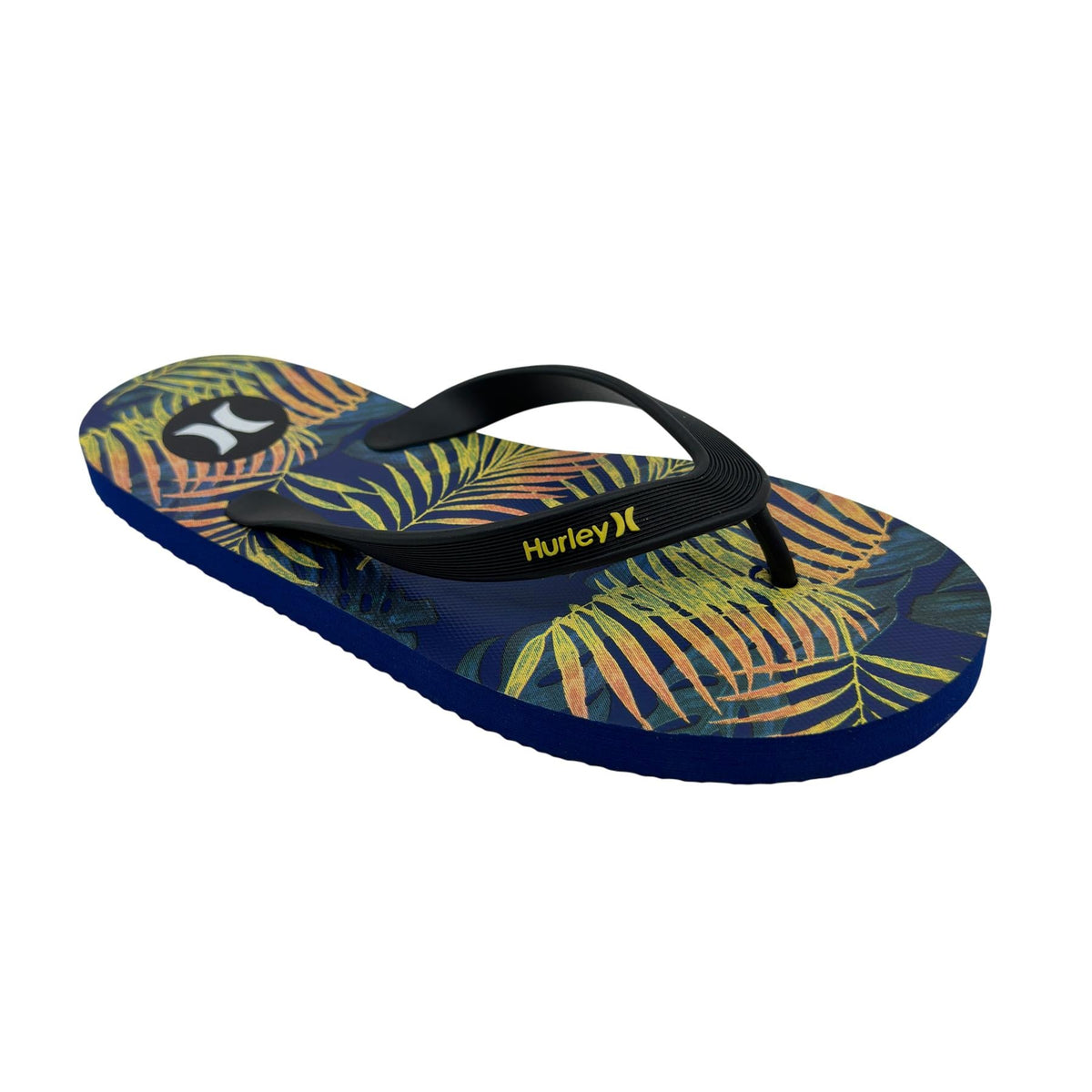 Hurley Logo Navy Orange Mens Sandal Pool Beach Flip Flop