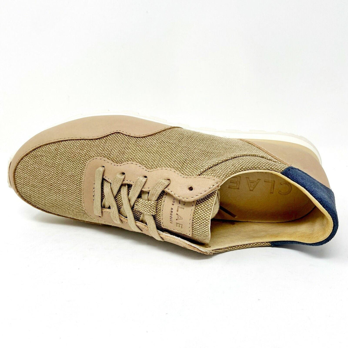 Clae Hoffman Premium Natural Hemp Oyster Tan Mens Premium Casual Sneakers