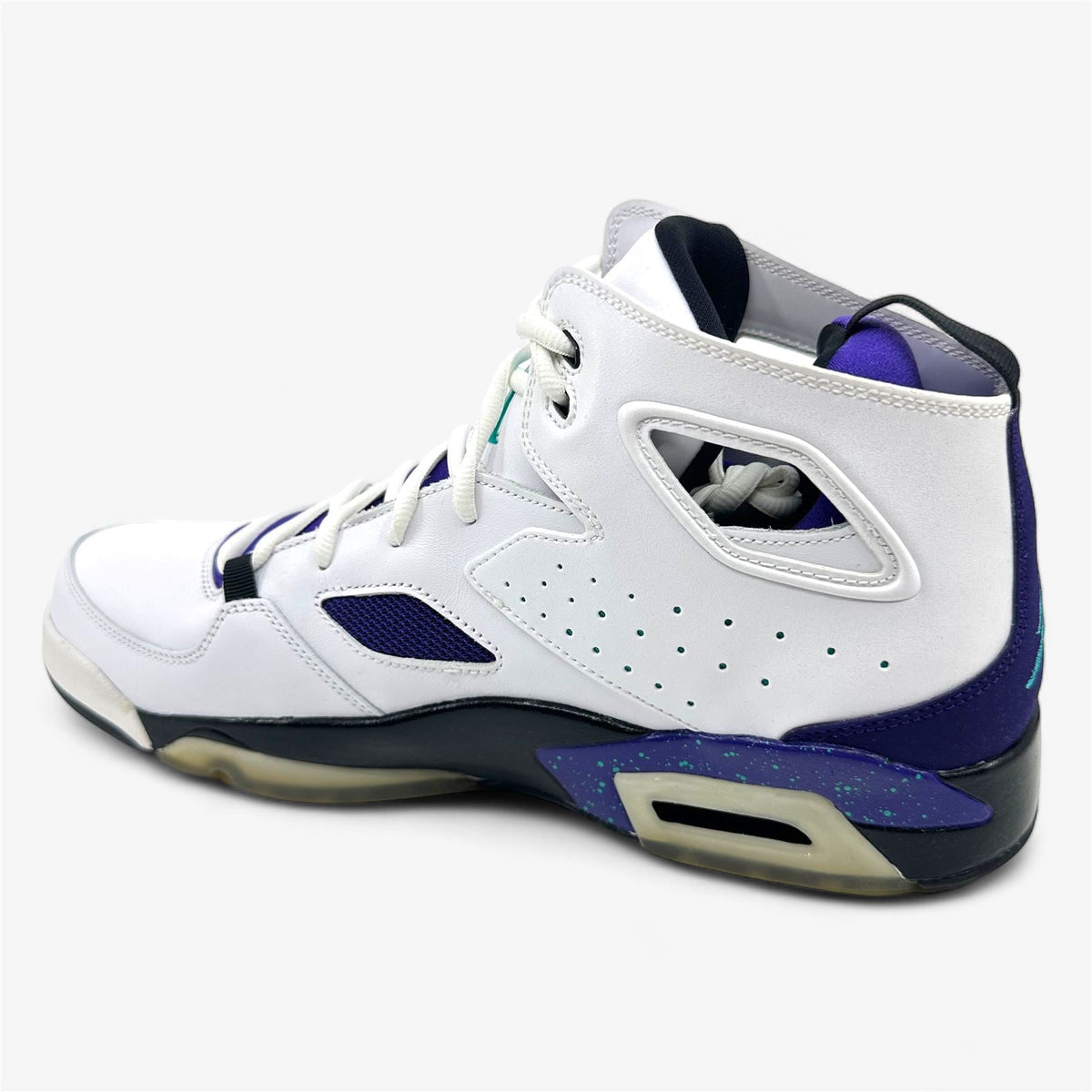 Jordan Flight Club 91 White New Emerald Grape Ice Black Mens Size 12 Sneaker
