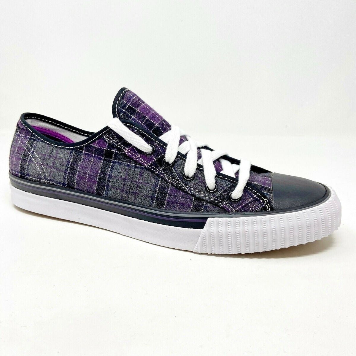 PF Flyer Center Lo Reiss Gray Purple Mens Retro Casual Sneakers PM11CL4A