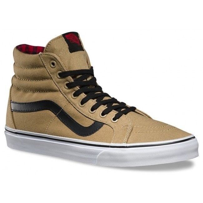 VANS Sk8 Hi Reissue (Twill Gingham) Cornstalk Black Womens Size 8.5 Sneakers