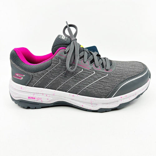 Skechers Go Run Trail Altitude Peak Summit Gray Pink Womens Size 7.5 Sneakers