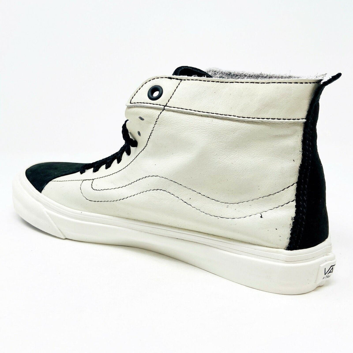 Vans Vault Taka Hayashi Sk8 Hi LX Black Marshmallow Leather Womens Size 6.5