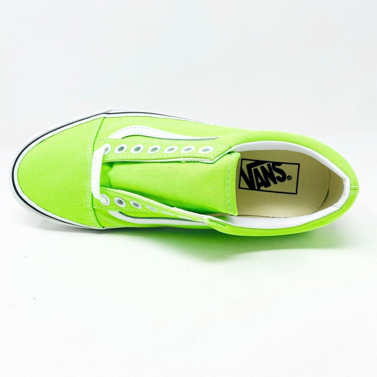 Vans Old Skool (Neon) Gecko Green True White Womens Casual Shoes Sneakers