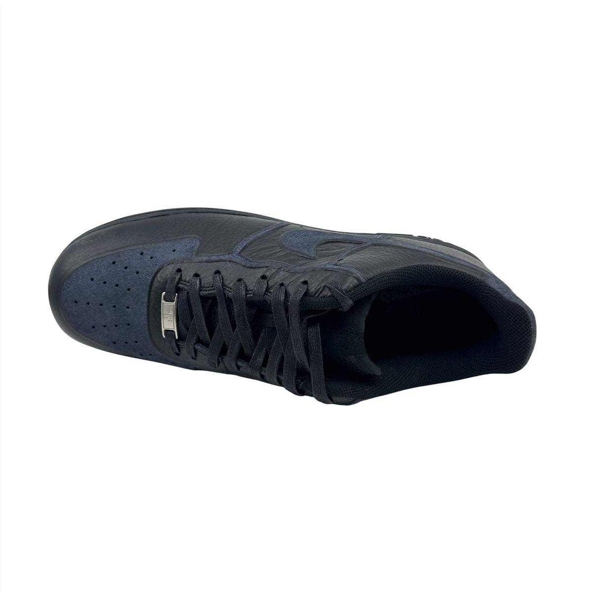 Nike Air Force 1 Premium Skive TEC VT Triple Black Mens Athletic Sneaker