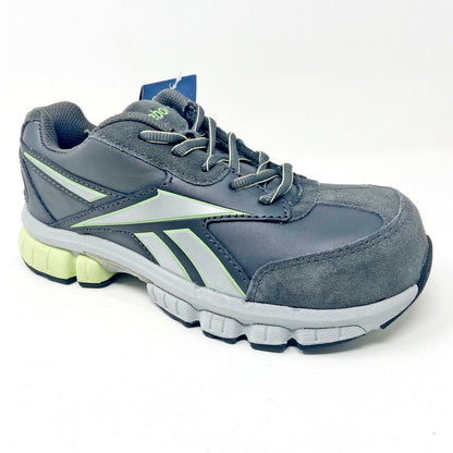 Reebok Work Turnover Grey Green Oxford Womens Composite Toe Sneakers RB442