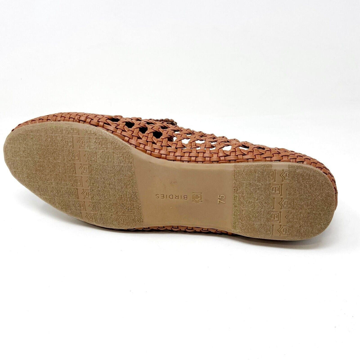 Birdies The Starling Cognac Woven Womens Vegan Leather Slip On Flats Loafers