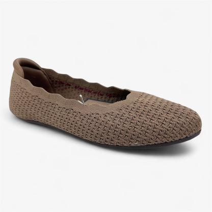 Skechers Cleo 2.0 The Get Mocha Womens Casual Stretch Fit Flat