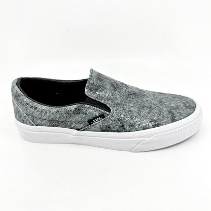 Vans Classic Slip On (Pebble Snake) Gray Black White Womens Casual Shoes