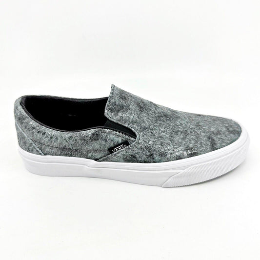 Vans Classic Slip On (Pebble Snake) Gray Black White Womens Casual Shoes