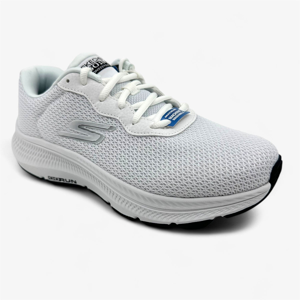 Skechers Go Run Consistent 2.0 Engaged White Black Womens Athletic Sneaker