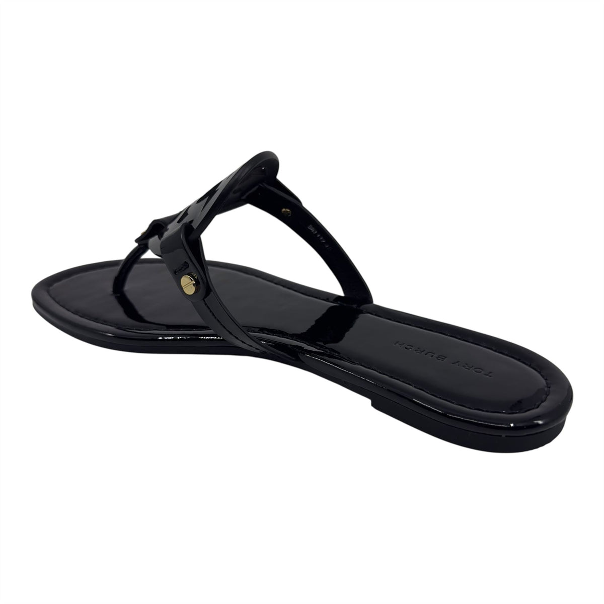 Tory Burch Miller Perfect Black Womens Sandal Patent Leather Thong