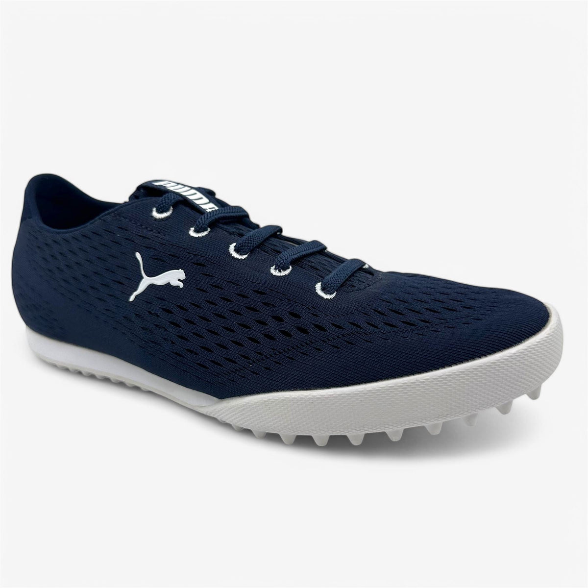 PUMA Monolite Fusion Slip On Navy Blazer White Womens Spikeless Golf Shoes