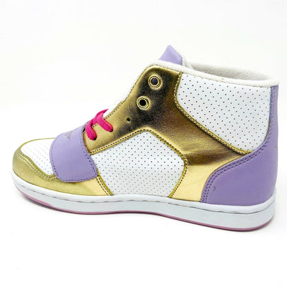 Creative Recreation Cesario White Lavender Pink Gold Kids Youth Size 3 Sneakers